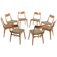 Set of Eight Boomerang Teak Chairs by Alfred Christensen