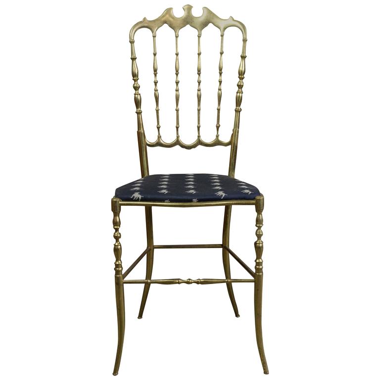 1950s Chiavari Brass Ballroom Chair For Sale at 1stdibs