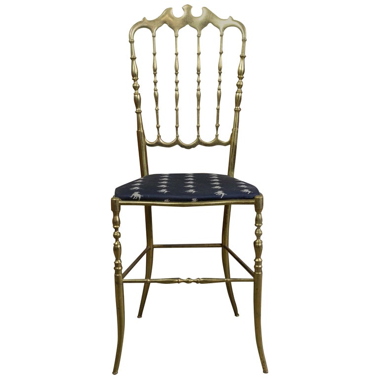1950s Chiavari Brass Ballroom Chair For Sale at 1stDibs