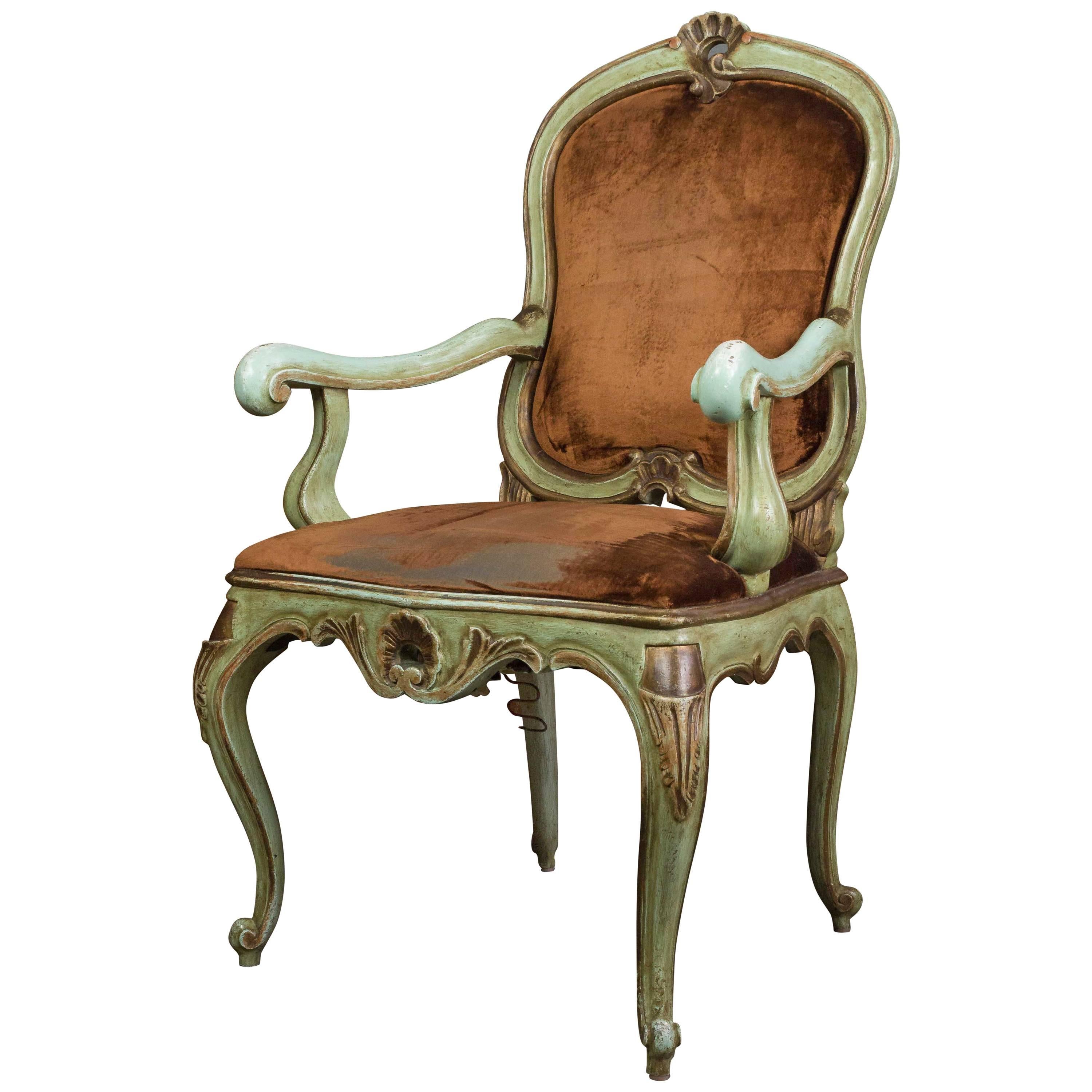 American 1920s "Venetian" Style Armchair For Sale