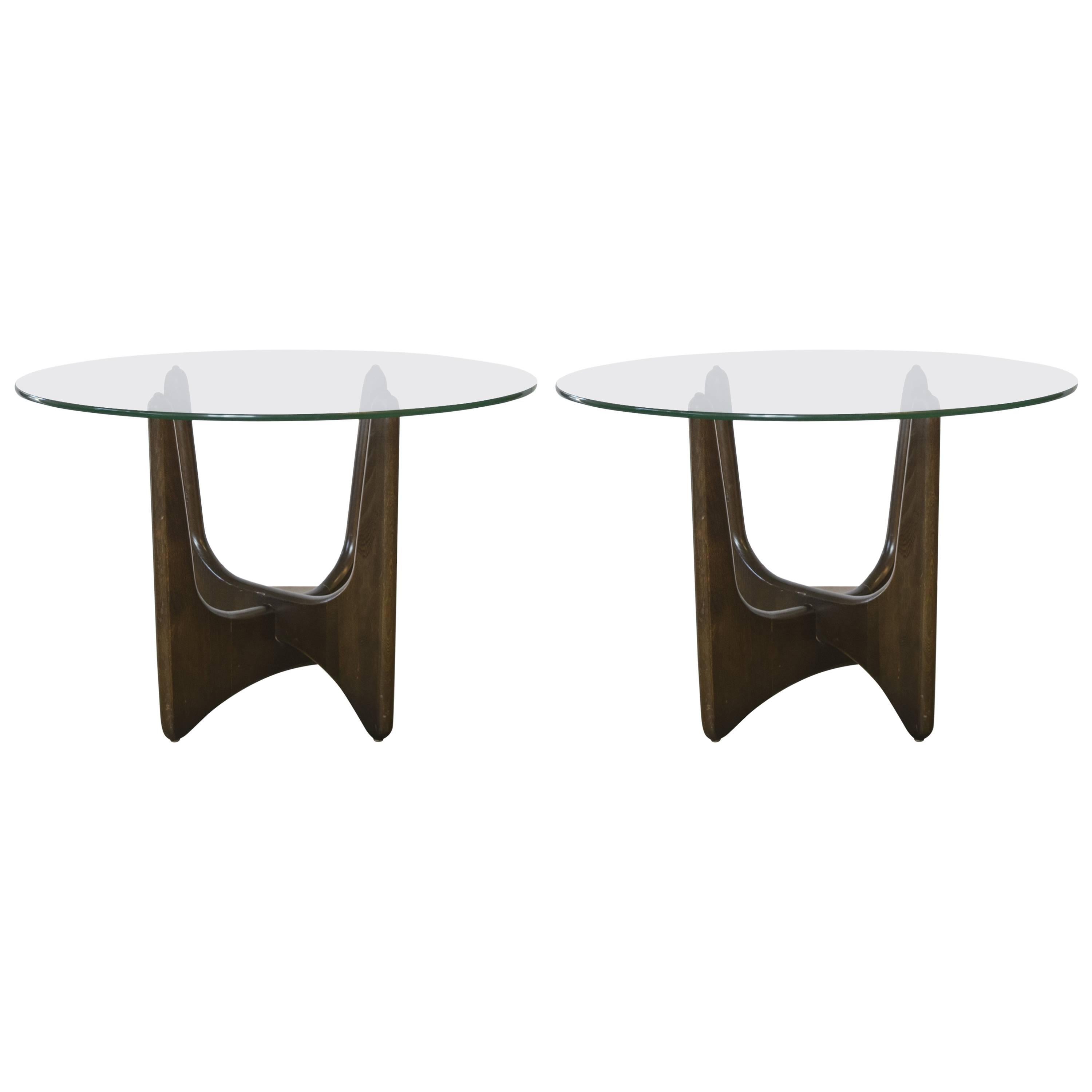 Pair of Walnut Criss Cross Sculptural Side or End Tables by Adrian Pearsall For Sale