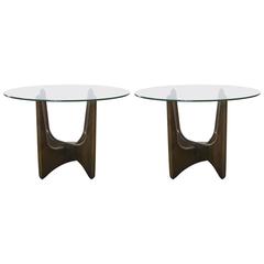 Pair of Walnut Criss Cross Sculptural Side or End Tables by Adrian Pearsall 5