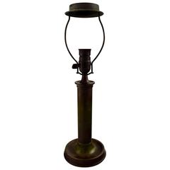 Just Andersen Art Deco Table Lamp in Bronze, Columnar Base on Circular Foot
