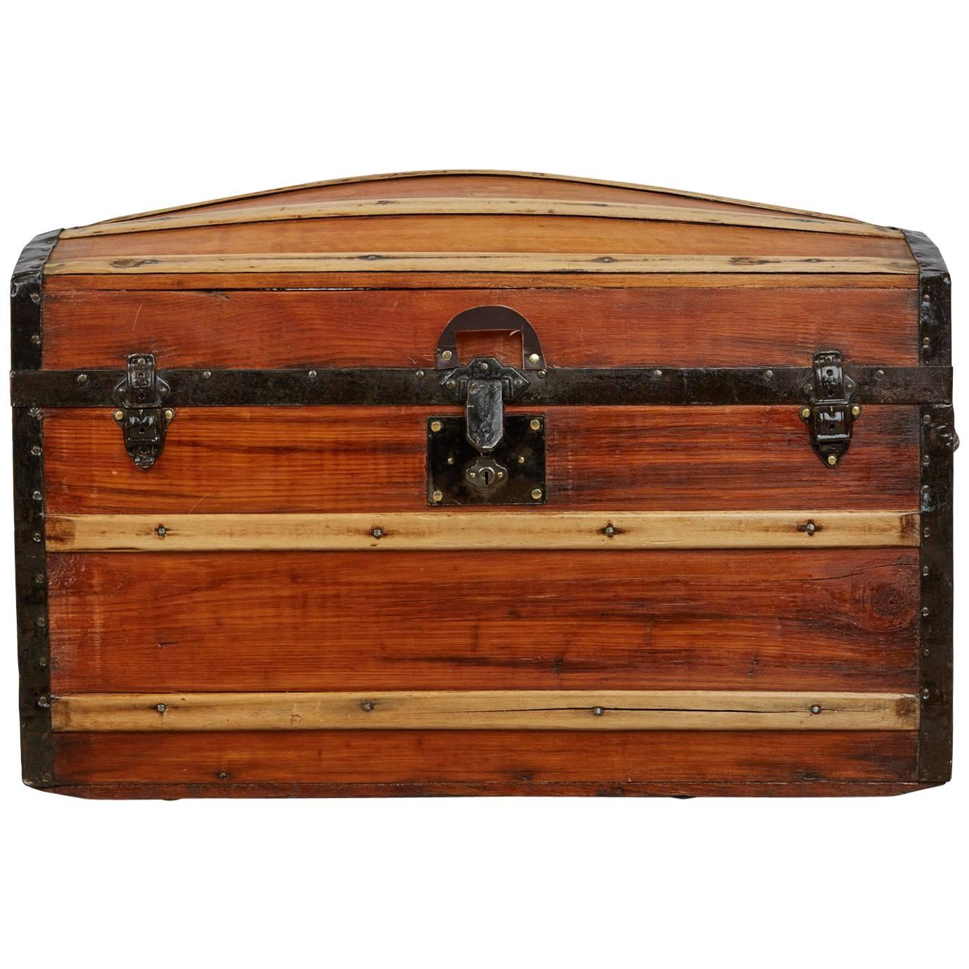 Restored Victorian Dome Top Steamer Trunk, circa 1850