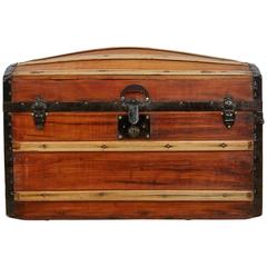 Antique Restored Victorian Dome Top Steamer Trunk, circa 1850