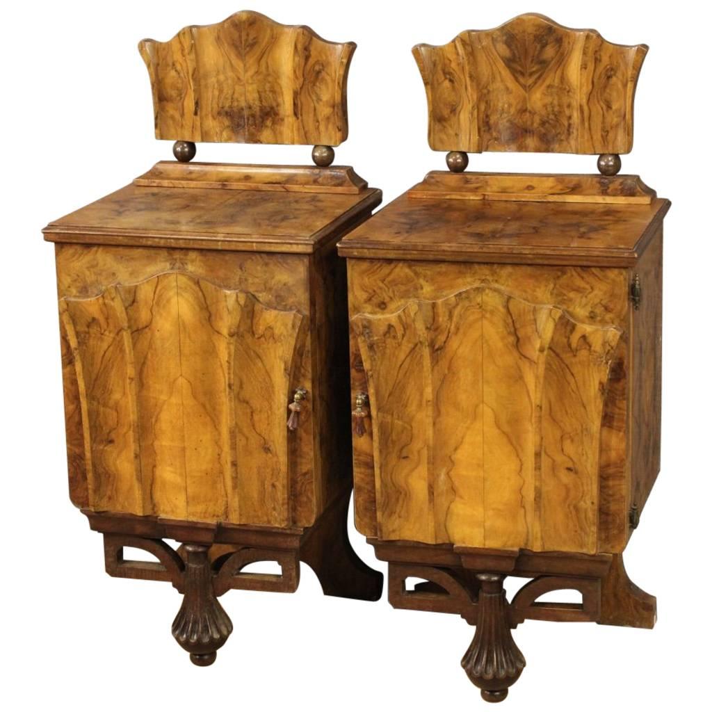 20th Century Pair of Italian Bedside Tables in Art Deco Style