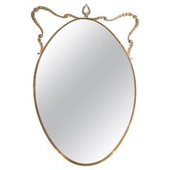Italian Mirror in Brass with Decoration, circa 1960 2