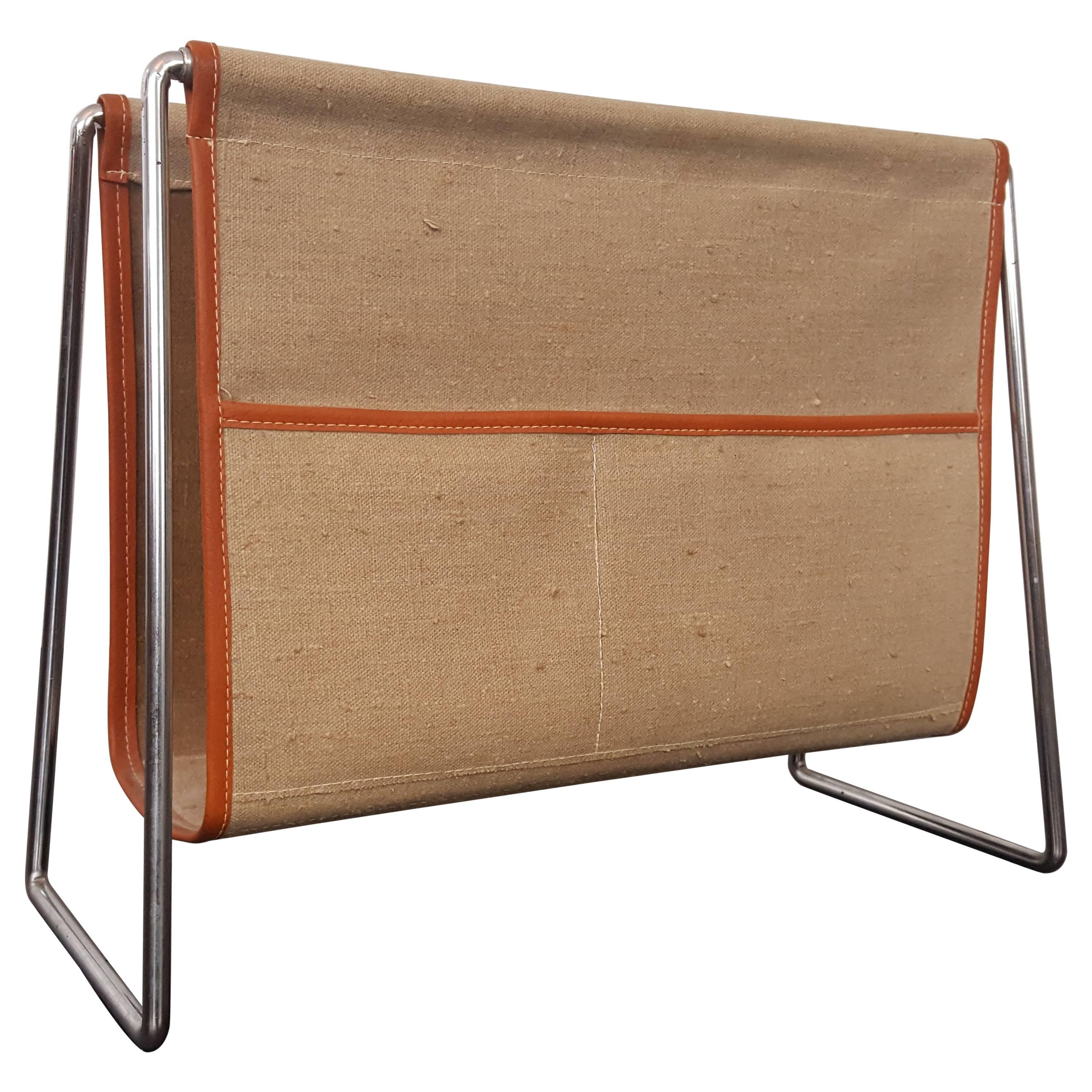 Verner Panton Designed Bachelor Canvas Magazine Rack, 1955, for Fritz Hansen