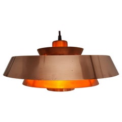 Jo Hammerborg Nova Pendant Light in Copper for Fog & Mørup Denmark, 1960s