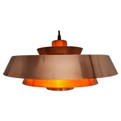 Jo Hammerborg Nova Pendant Light in Copper for Fog & Mørup Denmark, 1960s 8