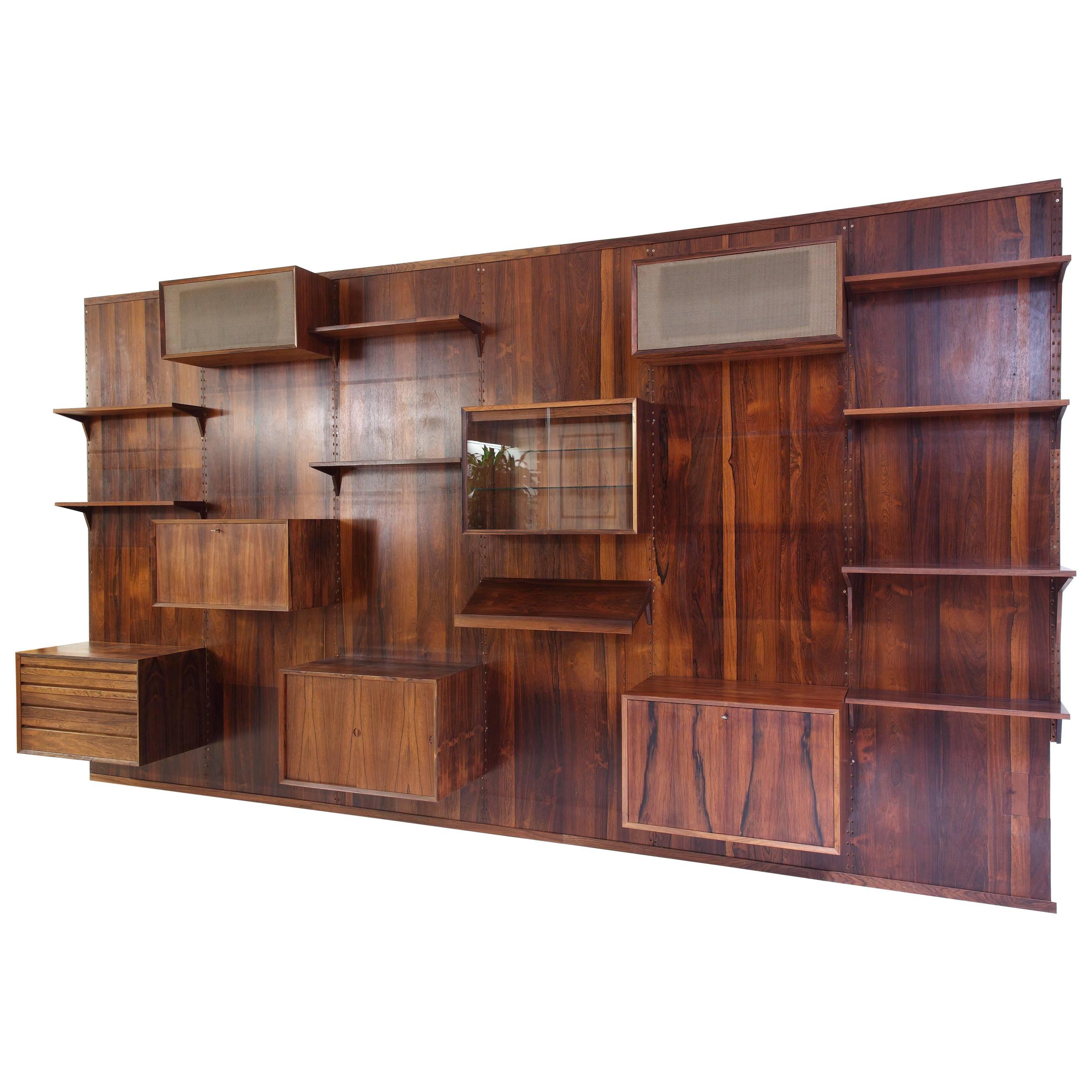 Danish Poul Cadovius Wall Units System in Brazilian Rosewood