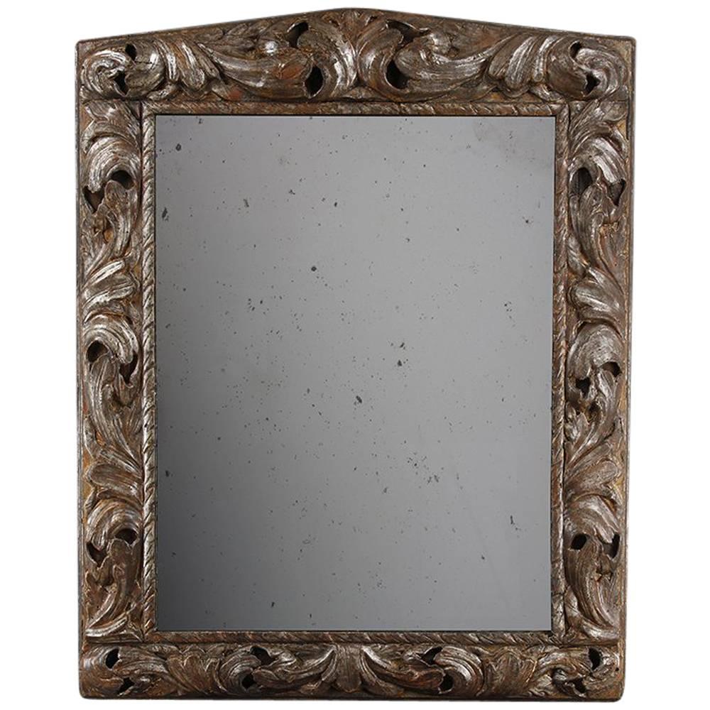 Mid-18th Century Large Carved Wooden Frame, Now as a Mirror For Sale