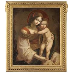 18th Century Italian Painting Virgin with Child