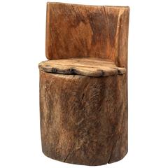 Primitive Swedish Vernacular Dug-Out Chair or "Kubbstol"