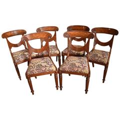 Elegant Set of Six William IV Scottish Mahogany Dining Chairs