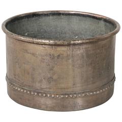 19th Century Massive Hand Hammered Copper Cauldron Planter with Copper Rivets