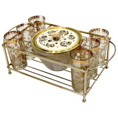 Barware Server Set by Georges Briard in Gold and Brass