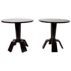 Pair of Round Tables with Four Legs