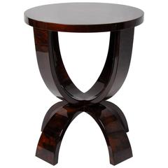 Art Deco Style Round Table with Curved Legs
