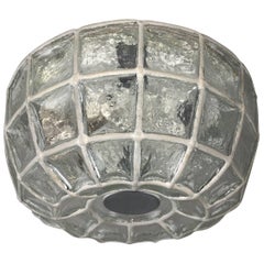 Limburg Honeycomb Iron and Clear Glass Flush Mount