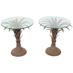 Pair of Iron Palm Accent Tables 3