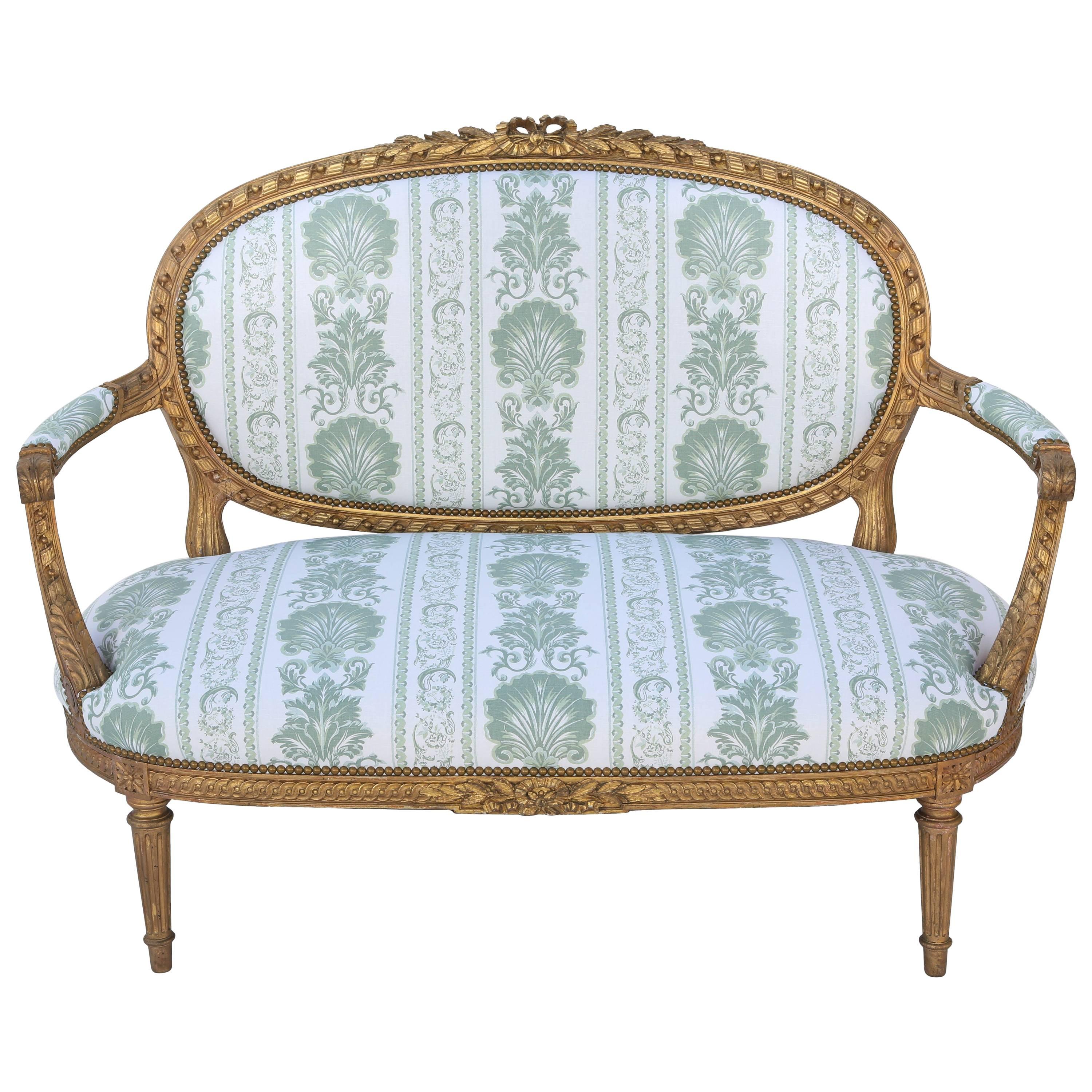 Louis XVI Giltwood Settee