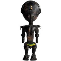 Retro Ashanti Tribe Carved Fertility Doll with Baby