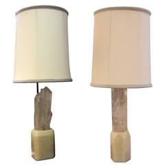 Pair of French Art Deco Rock Crystal Lamps 6