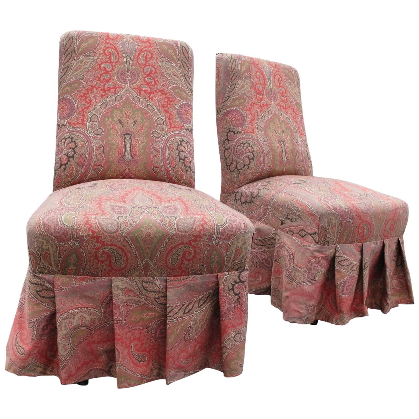 Pair of 19th Century French Paisley Chairs