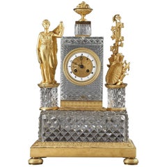 Early 19th Century Restoration Figural Mantel Clock with Allegorical Decoration