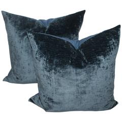 Vintage Indigo Blue Velvet Pillows