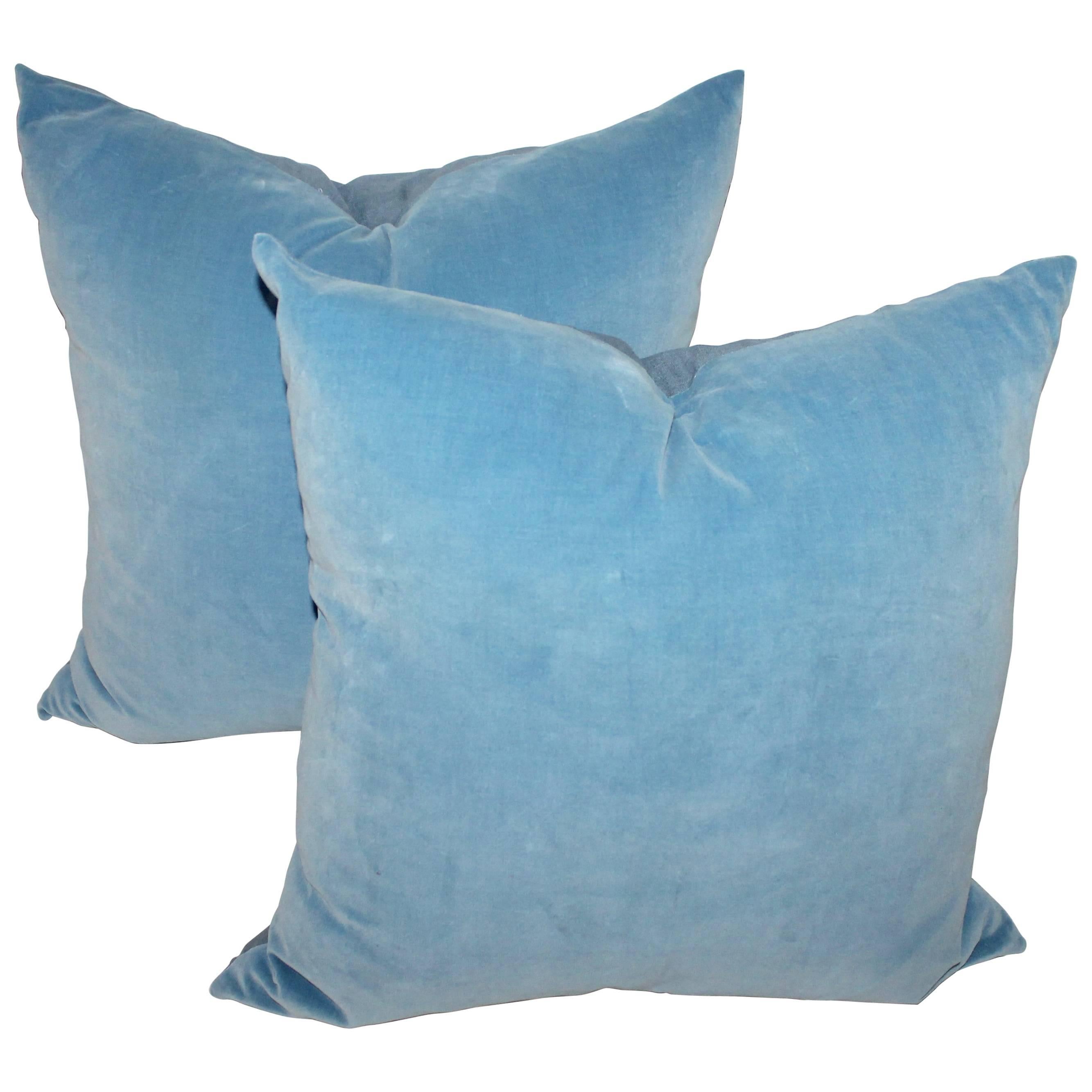 Robin Egg Blue Velvet Pillows