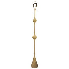 Handcrafted Plaster Floor Lamp/ Torchiere in the Giacometti Manner