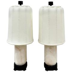 Austrian Art Deco Table Marble Lamps, Pair