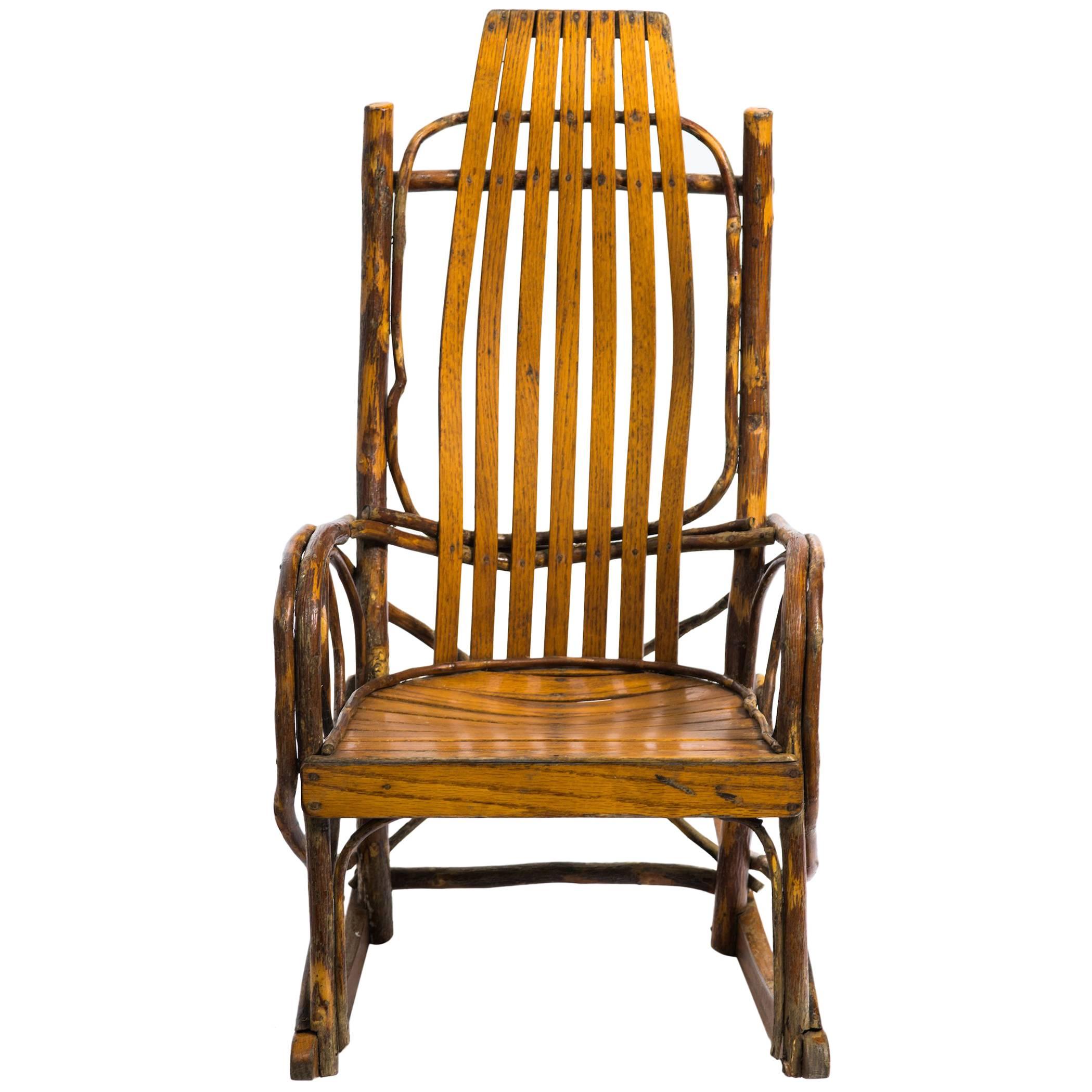 Children's Adirondack Bentwood Oak Hickory Rocking Chair