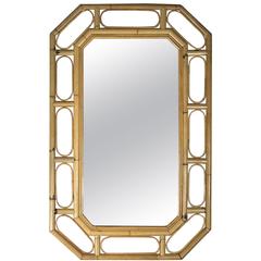 1970s Bamboo Octagon Wall Mirror 3