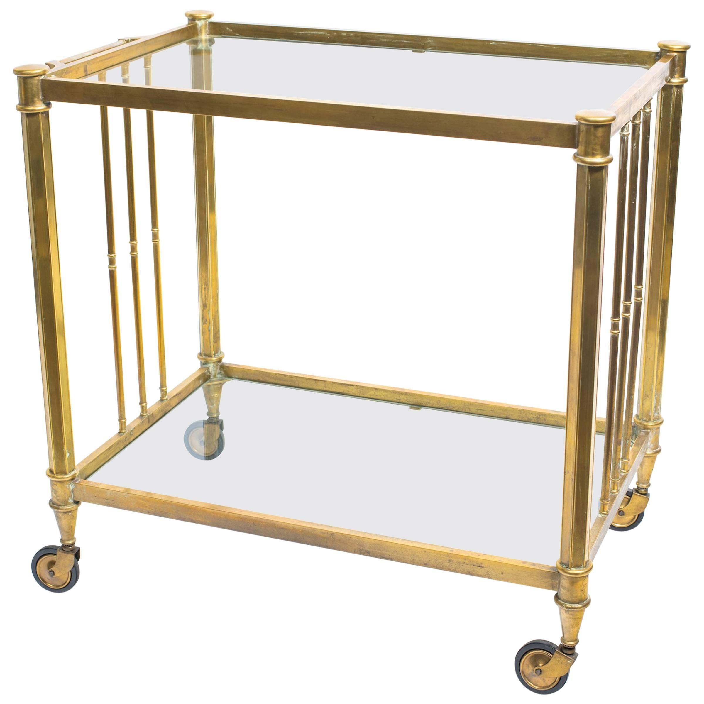 Brass Two-Tier Bar Cart