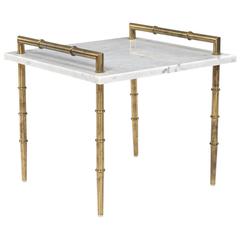 Italian Mid-Century Bamboo Motif Side Table
