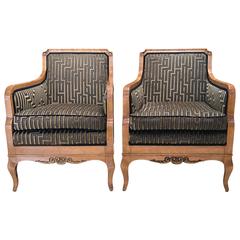 Pair of Swedish Flame Birch Armchairs