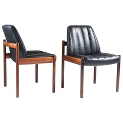 Vintage Pair of Scandinavian Easy Chairs in Rosewood and Leather by Sven Ivar Dysthe