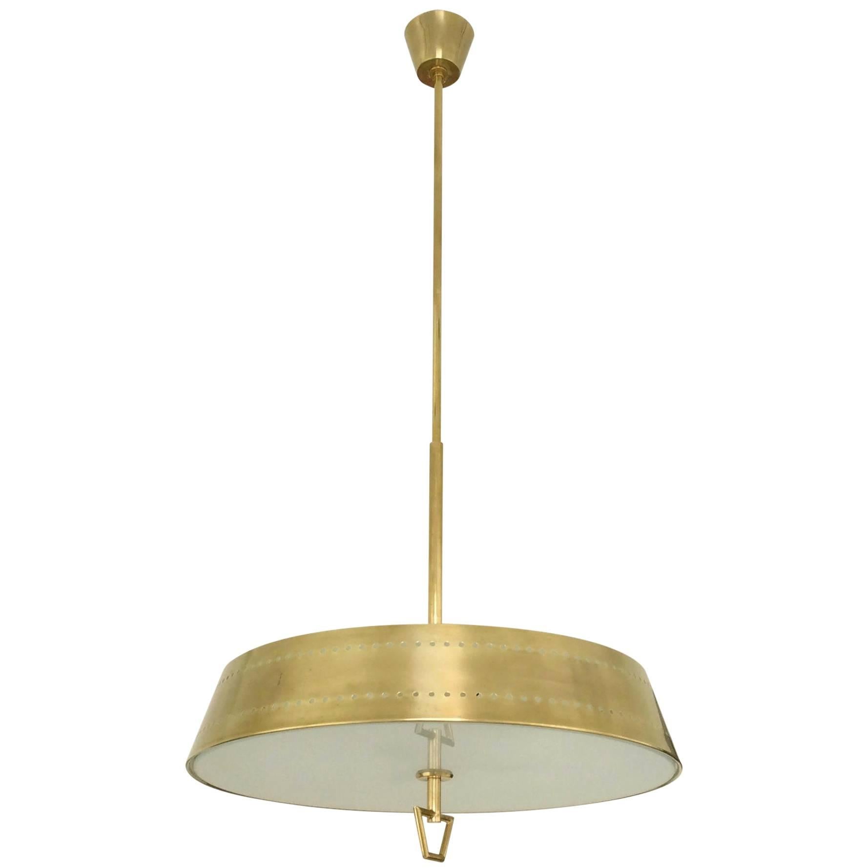 Stilnovo Brass Hanging Lamp, Italy, circa 1950