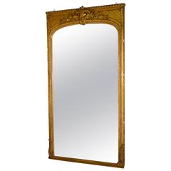 Antique Early 19th Century Very Large French Gold Mirror, Gilt Console Mirror