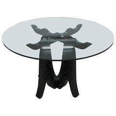 Rare 1940s Glass Round Table, Italy