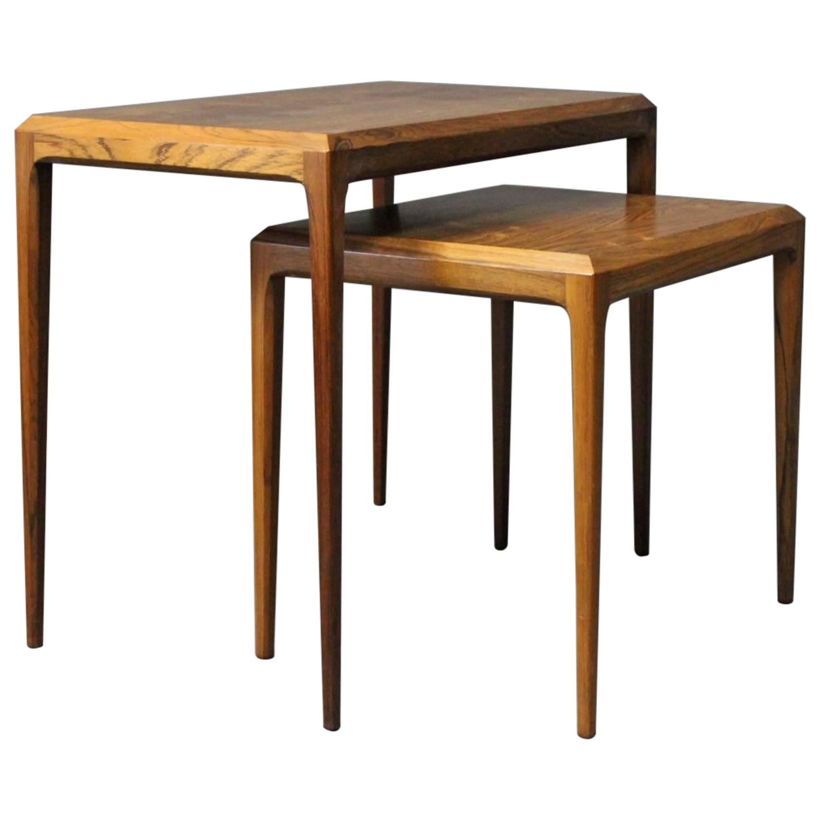 Set of Nesting Tables in Rosewood by Johannes Andersen, 1960s