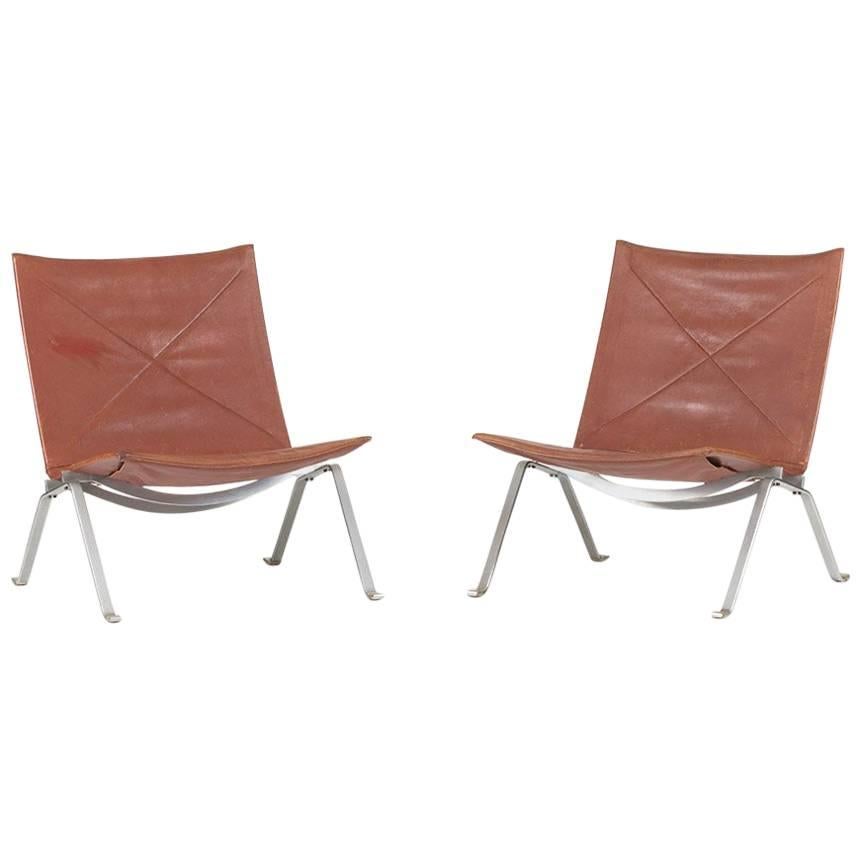 Pair of “Pk 22” Lounge Chairs by Poul Kjaerholm