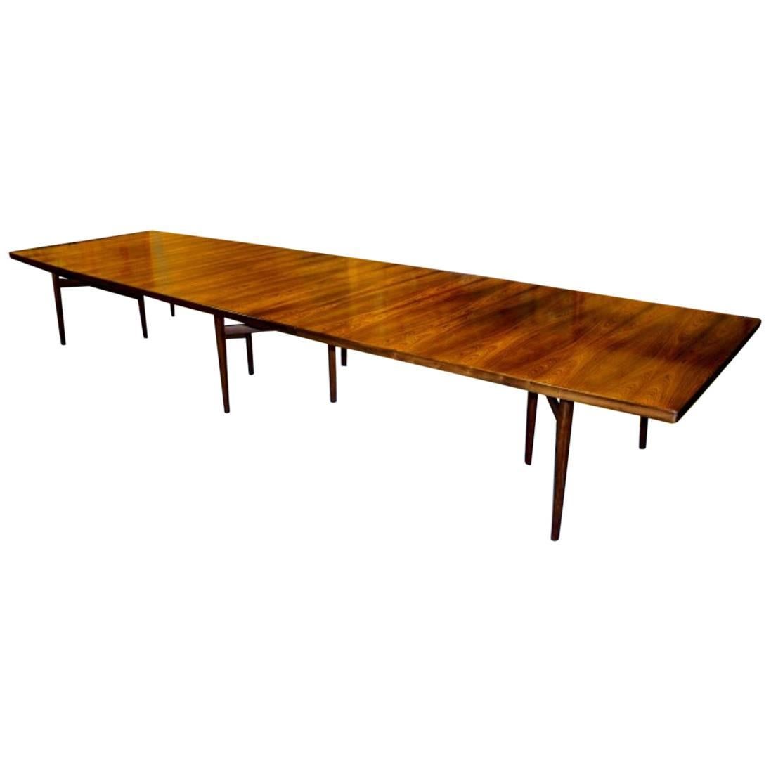 Very Rare and Big Conference Table in Rosewood by Arne Vodder for Sibast Møbler