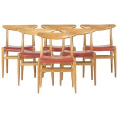 Set of Six “W2” Dining Chairs by Hans J. Wegner