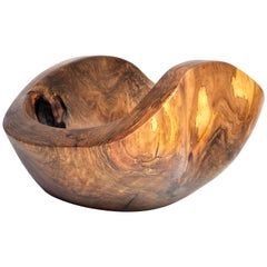 Unique Large Walnut Bowl by Jörg Pietschmann