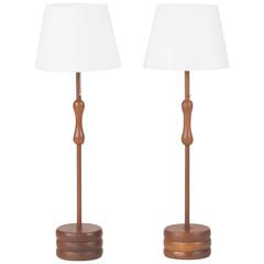 Pair of 1950s Solid Teak Floor Lamps 10