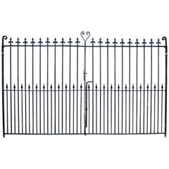 Pair of Antique Wrought Iron Entrance or Driveway Gates